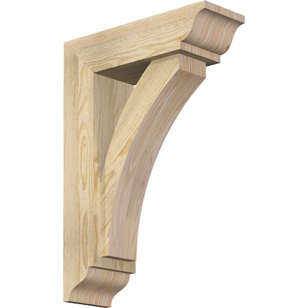 Ekena Millwork Thorton Traditional Rough Sawn Bracket w/ Offset Brace, Douglas Fir, 6"W x 18"D x 26"H BKT0604X18X26THR01RDF